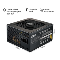 Nguồn máy tính Cooler Master MWE GOLD 850 - V2 850W ( 80 Plus Gold/Màu Đen/Full Modular)